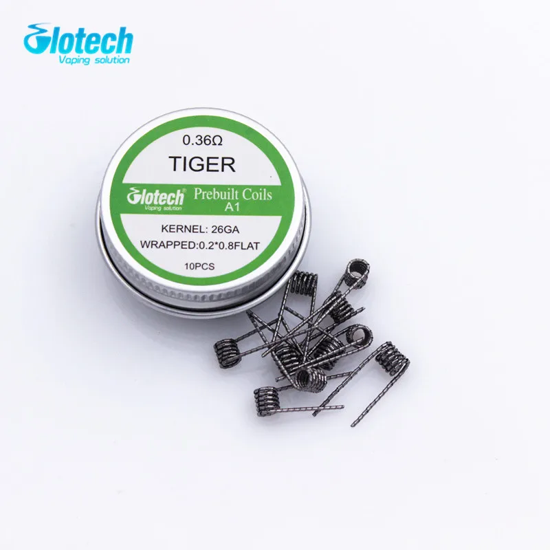 Готовые катушки Glotech 2box Alien Tiger Fused Clapton плоская скрученная смесь скрученный улей