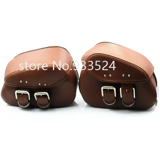 Коричневые из искусственной кожи седельные сумки мотоциклетные багажные