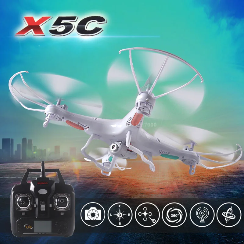 Syma X5C 2 4G 4CH 6-осевой оригинальный Квадрокоптер RC вертолет Дрон с камерой 2MP HD FPV