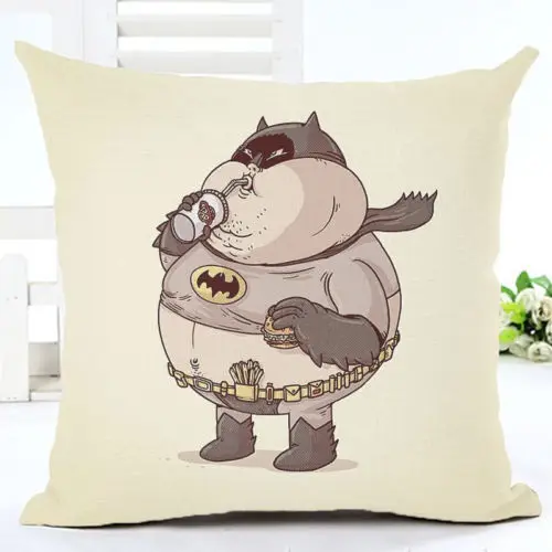 1Superherodrinking HGLEGYWCartoon жира супергероя льняная Подушка Чехол подушки Чехол домашние мягкие комнаты подарки одной стороны печати - Цвет: 1Superherodrinking
