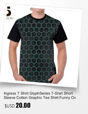 Ingress футболка Ingress ENT футболка негабаритная модная графическая футболка с принтом Мужская полиэстер футболка с коротким рукавом