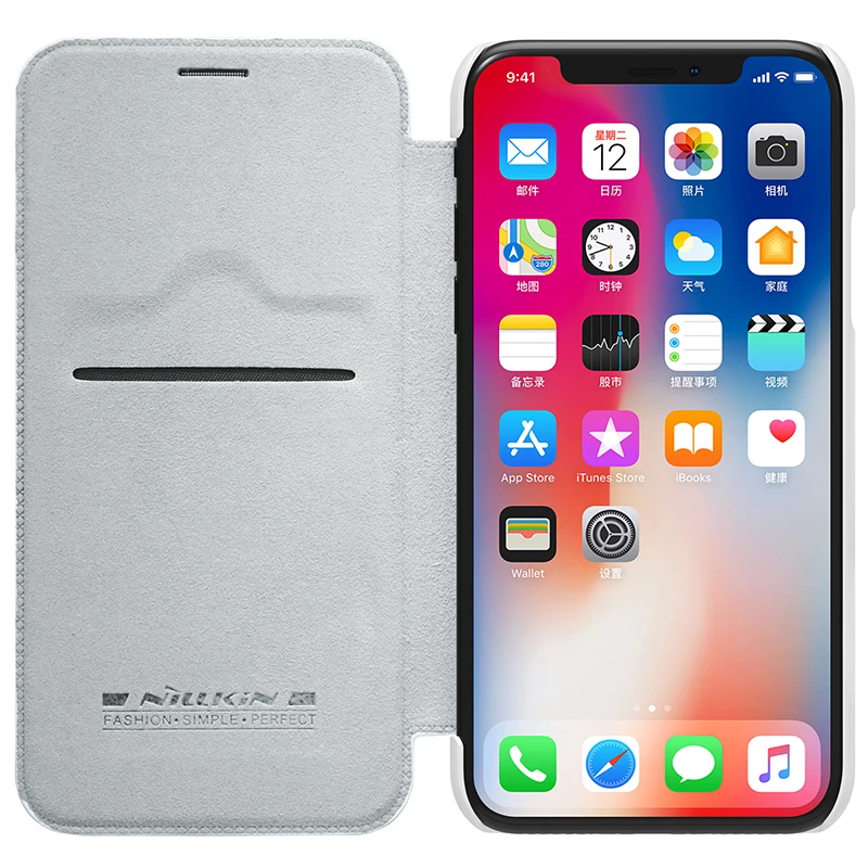 Чехол NILLKIN для iPhone XS чехол-книжка из искусственной кожи X роскошный высокого