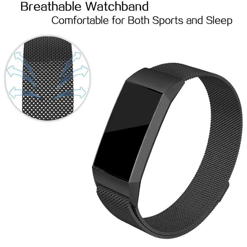 ASHEI Milanese Loop ремешок для Fitbit Charge 3& Charge 3 SE полосы из нержавеющей стали магнитный ремешок с магнитным замком для женщин и мужчин