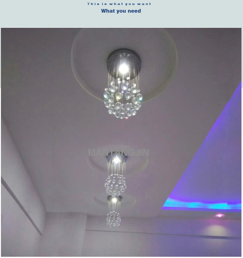 Современный хрустальный потолочный светильник светодиодная лампа на спирали