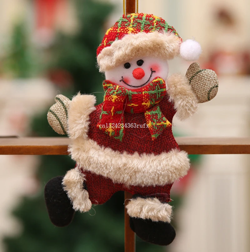 100pcs Christmas Hang Decoration Snowman Santa Claus Elk Reindeer Tree Hanging Ornaments Gift Toy Doll | Дом и сад