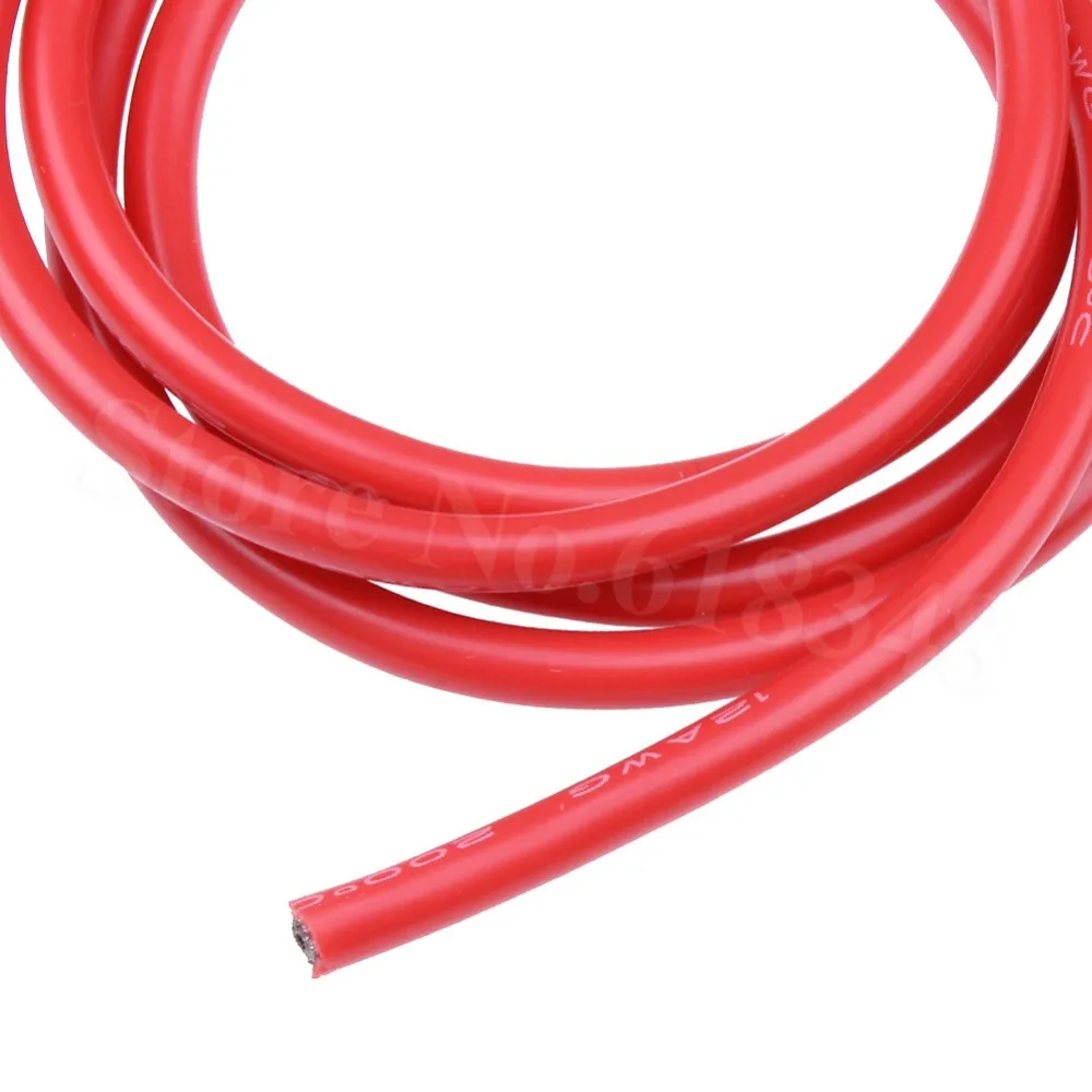 Гибкий силиконовый кабель 12 14 16 AWG красный/черный для радиоуправляемых