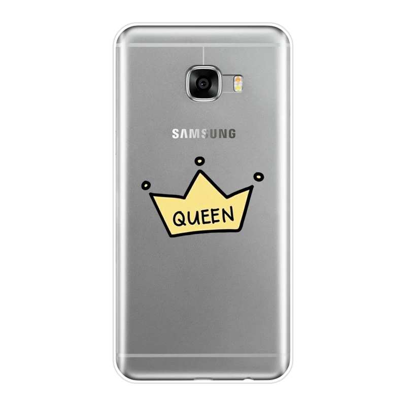 Задняя крышка для Samsung Galaxy C5 C7 C8 силиконовый мягкий Роскошный чехол король и