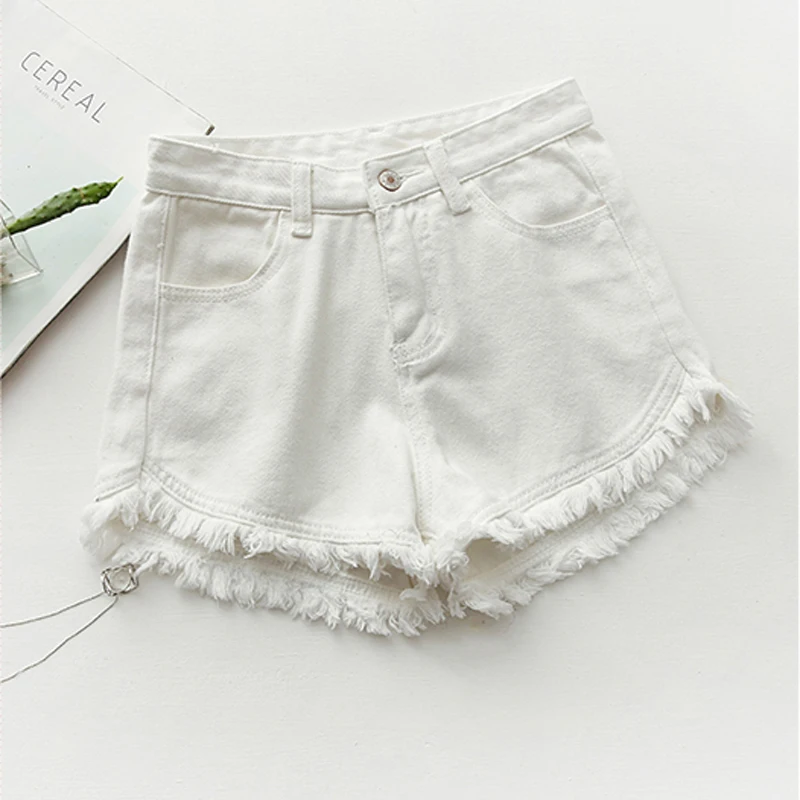 2018 летние женские красочные с бахромой джинсовые шорты хлопок Высокая талия 6