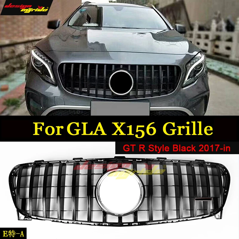 Спортивная решетка гриля для MercedesMB GLA Class X156 GT R black GLA180 GLA200 GLA250 GLA45AMG лицевые грили