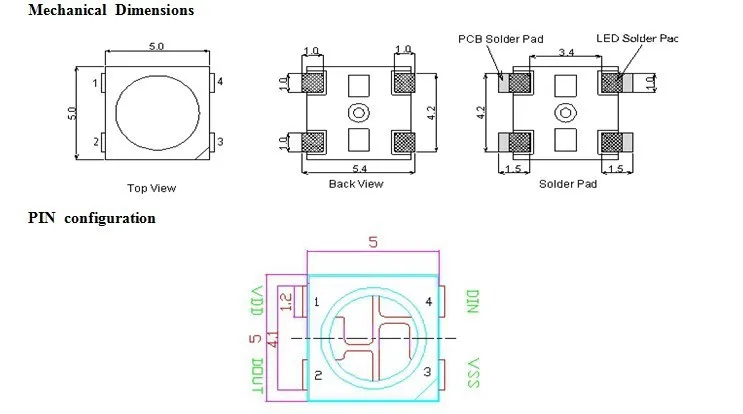 10 шт. WS2812B (4 pins) 5050 SMD черный/белый версия WS2812 индивидуальные адресуемые цифровые RGB