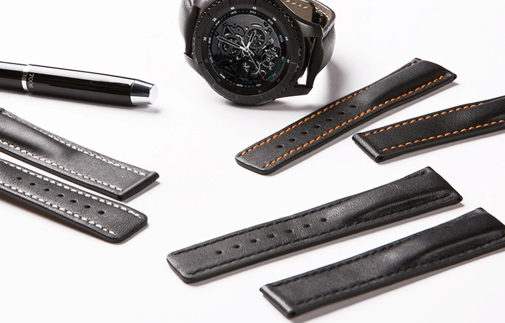 20 мм 22 мм кожа для Omega Seamaster 300 samsung Galaxy gear S3 Amazfit GTR Garmin Смарт часы ремешок для часов браслет