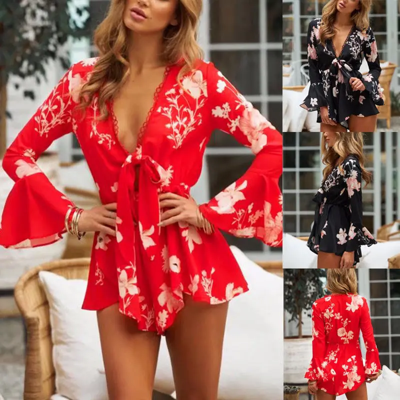 Новинка Лето 2018 модные милые богемные женские боди 2 стиля длинные рукава с