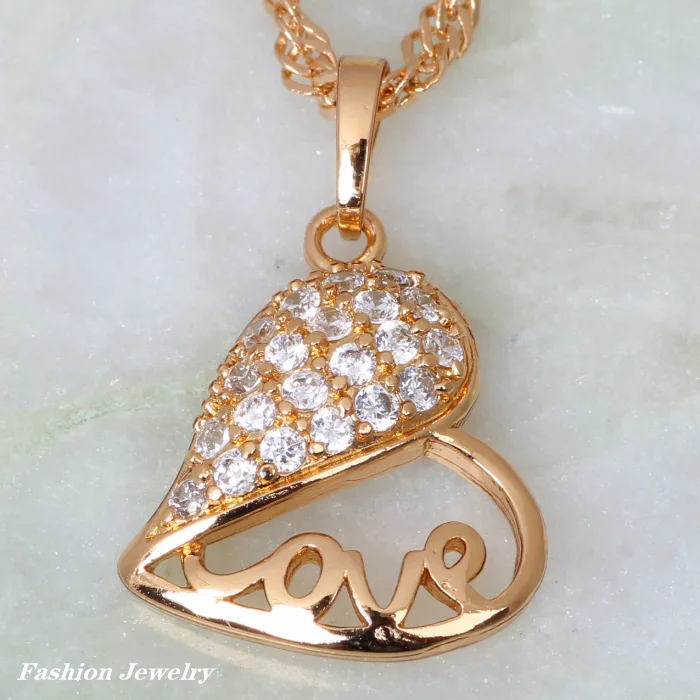 Женское колье с кулоном в виде сердца фианитом|necklace pendant women|necklace women pendantnecklace heart |