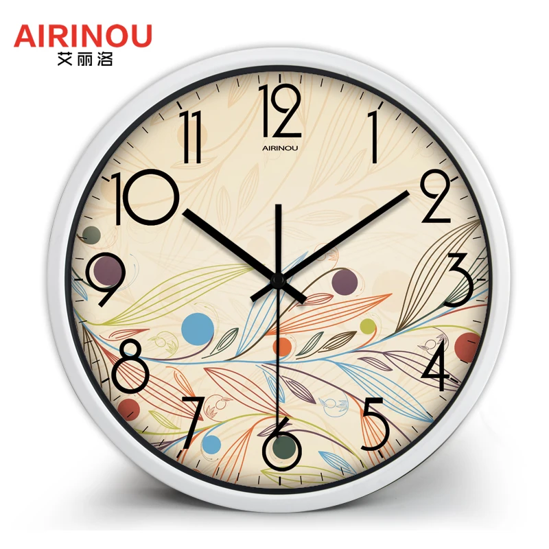 Airinou простые кварцевые настенные часы эскиз пасторальные листья новый свежий и