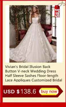 Vivian's Bridal модное свадебное платье трапециевидной формы с глубоким v-образным вырезом без рукавов с открытой спиной кружевной аппликацией с поясом длиной до пола