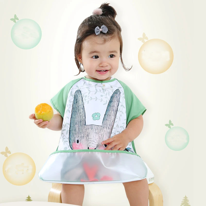 Летние Мультяшные детские нагрудники фартук с регулируемым отрывом одежда для