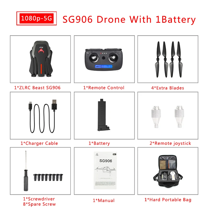black 1 battery bag Для ZLRC Beast SG906 gps 5G wifi FPV с селфи складной 4K 1080P Ультра HD камера Радиоуправляемый Дрон Квадрокоптер RTF VS XS812 XS809HW SG10 - Цвет: black 1 battery bag