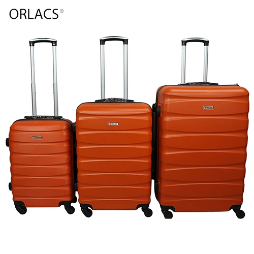 Orange ORLACS, семейный костюм, чемодан на колёсиках с замком, Спиннер, легкий, высокопрочный, для переноски, чемодан для путешествий, 2" /24"/2" A30 - Цвет: Orange