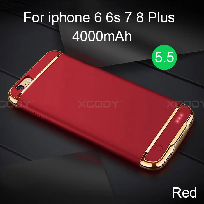 4000 mAh For 5.5 XGODY, чехол для зарядки аккумулятора для iphone 6, 6 S, 7, 8/Plus, 4000 мАч, внешний аккумулятор, чехол для iphone 4,7, 5,5 - Цвет: 4000 mAh For 5.5