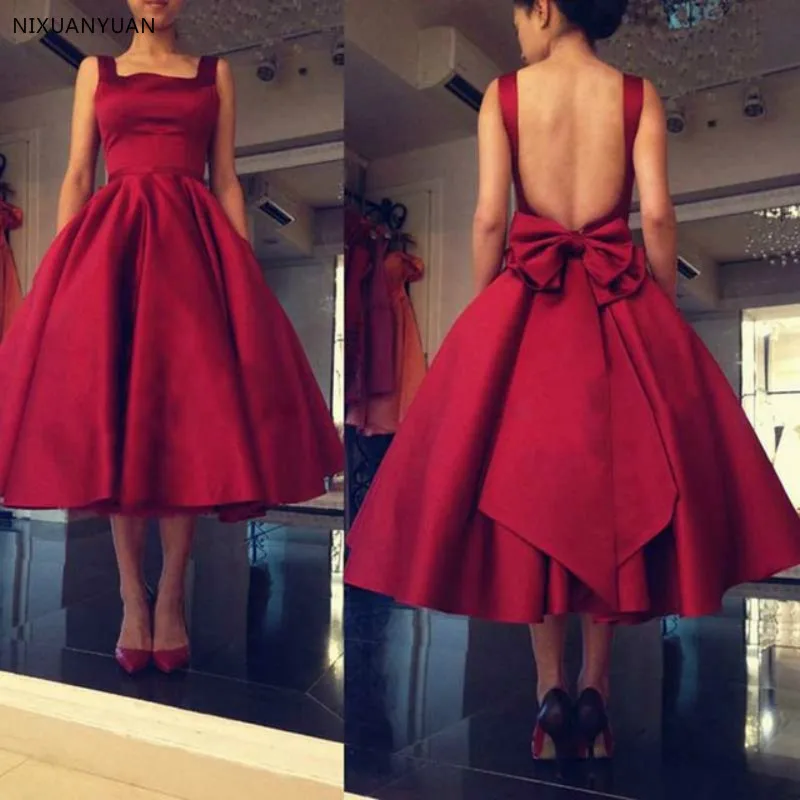 Пышные платья длиной до колена с бантом без рукавов Vestido De Festa Casamento бордовое