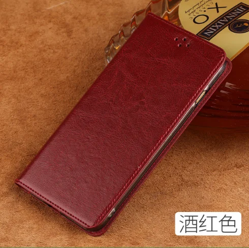 QH12 Чехол-книжка из натуральной кожи для sony Xperia L3(5,8 ') чехол для телефона для sony Xperia L3 откидной Чехол с подставкой - Цвет: Wine Red
