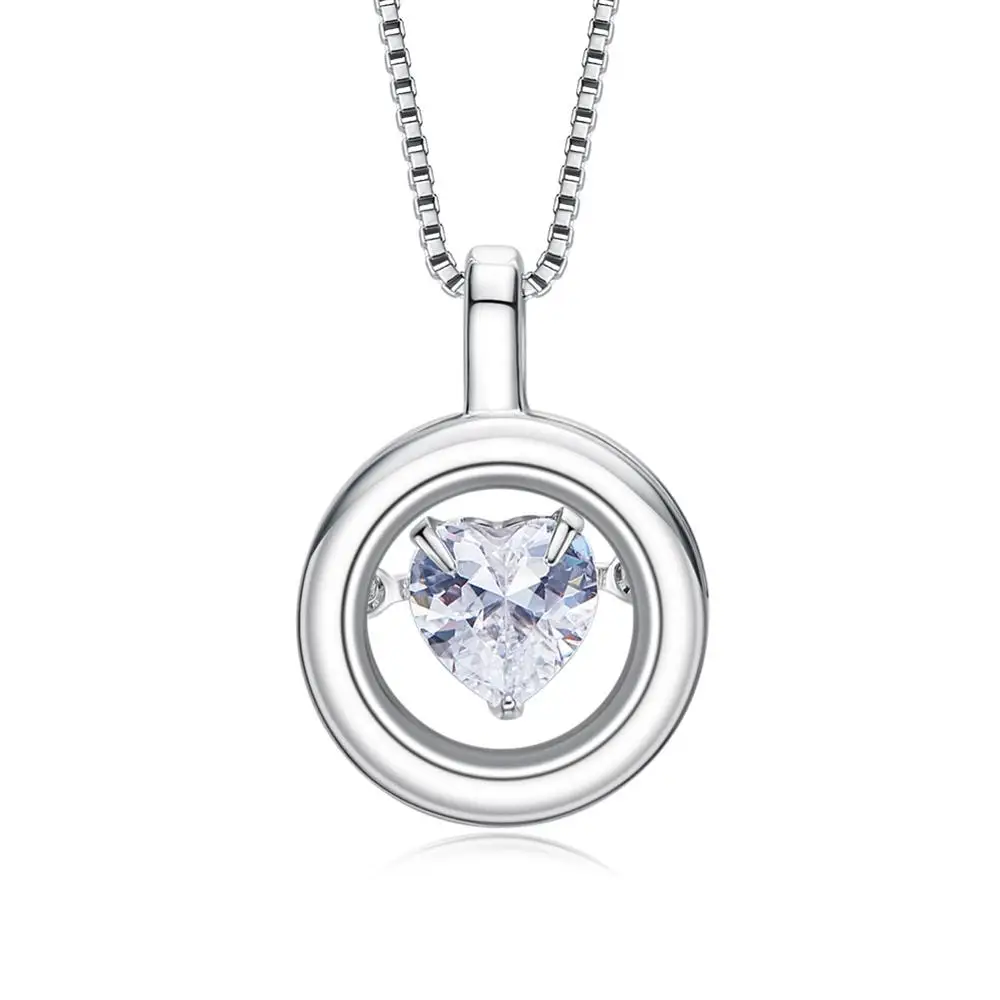 Silver Heezen Chic Танцы камень цепочки и ожерелья s подвески в форме сердца кубического циркония для женщин Свадебные/юбилей Bijoux подарки - Окраска металла: Silver