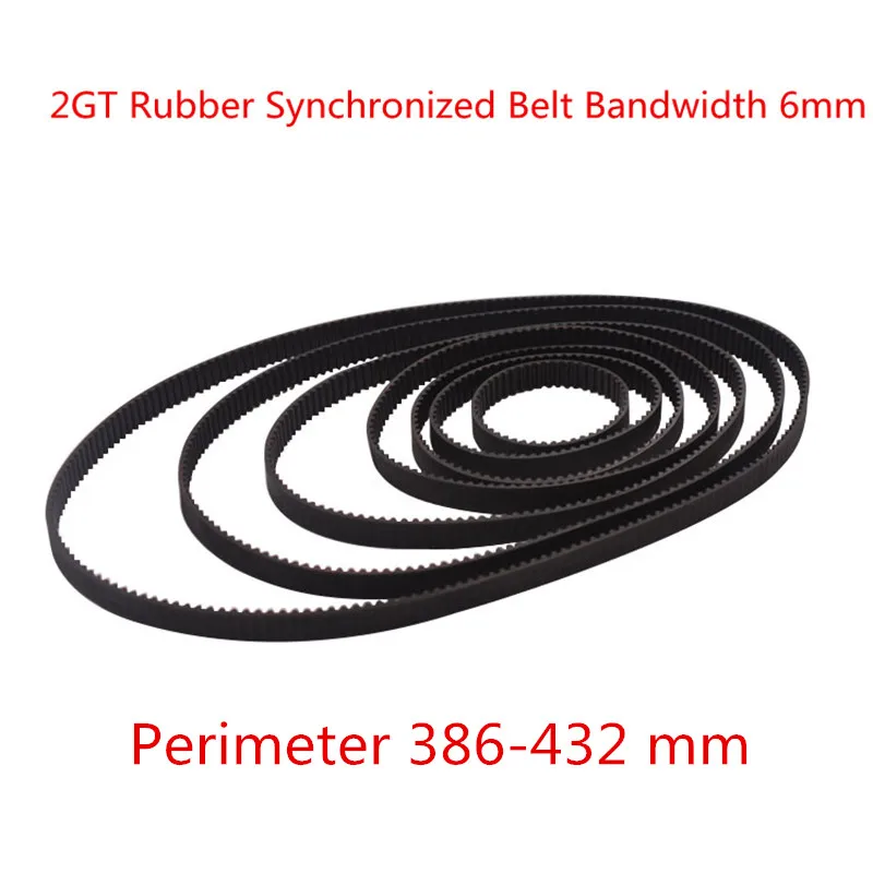 

10pcs Cycle 386-432mm GT2 Closed-loop Synchronization Belt Rubber 2GT 6mm 3D Printer Parts Synchronization Belt Parts