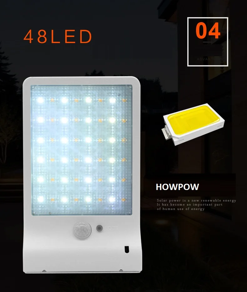 HOWPOW 48 светодиодов Солнечный свет цвет регулируемый с контроллером три режима