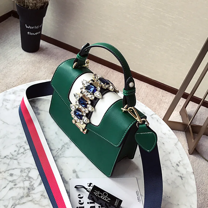 2018 Crossbody сумки для Для женщин роскошные кожаные Сумки сумка дизайнер дамы алмаз