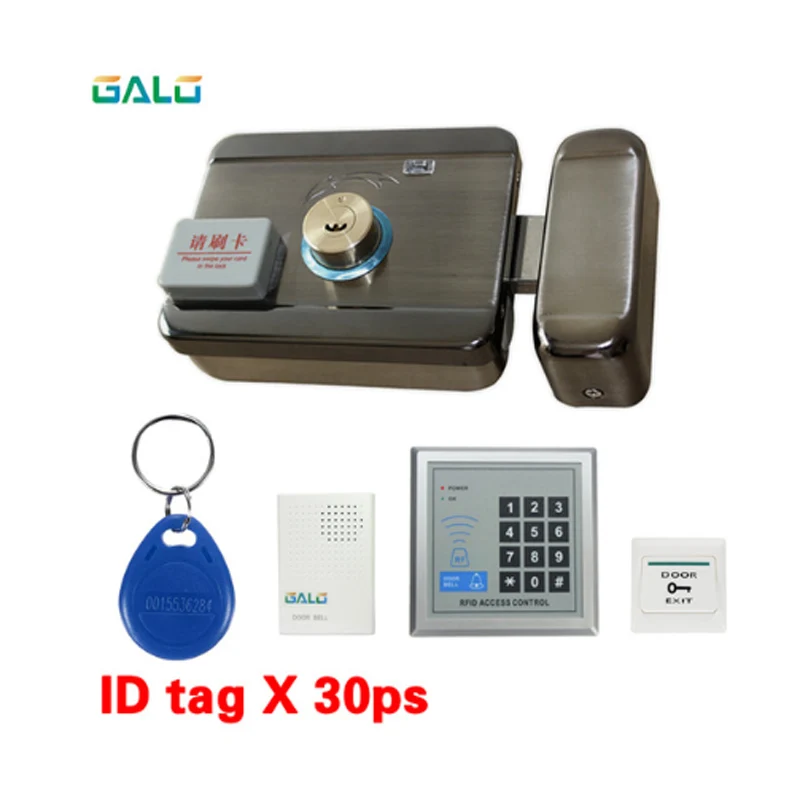 D doorbell a Электрический замок и замок для ворот система контроля доступа электронный интегрированный RFID дверной обод замок с идентификационным считывателем 125 кГц - Цвет: D doorbell a
