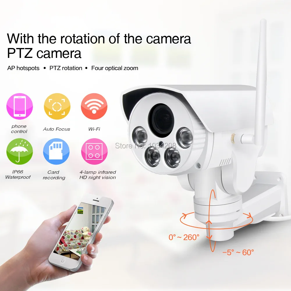 Горячая HI3516C + SONY IMX323 HD 1080P 2MP 4X Zoom Авто сеть Открытый Водонепроницаемый PTZ WIFI IP