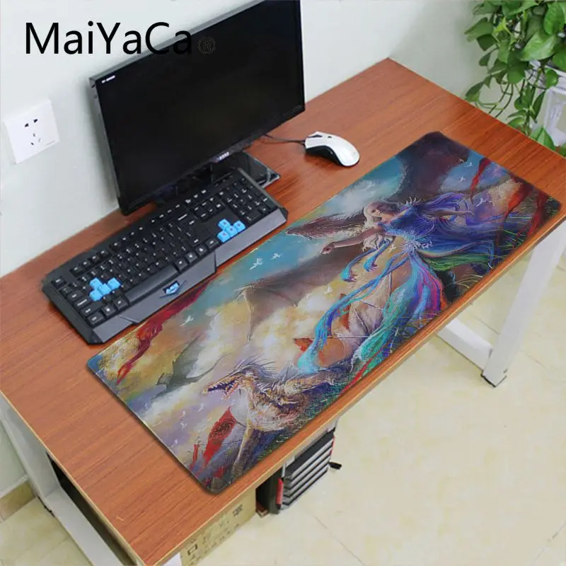 Lock Edge 30x60cm Maiyaca Игра престолов дракон Противоскользящий резиновый игровой коврик для мыши xxl скоростная клавиатура мышь mat30x70cm ноутбук ПК Настольный коврик - Цвет: Lock Edge 30x60cm