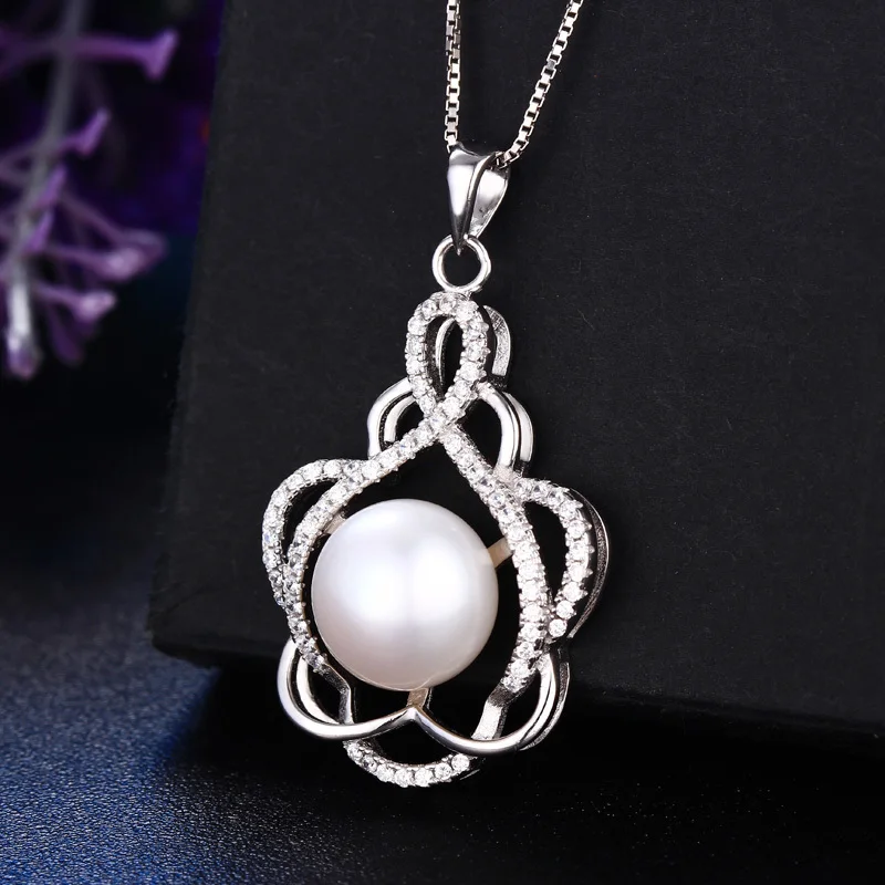 Dainashi 925 серебро настоящей жемчужиной кулон fine jewelry блестящий цветок благородный