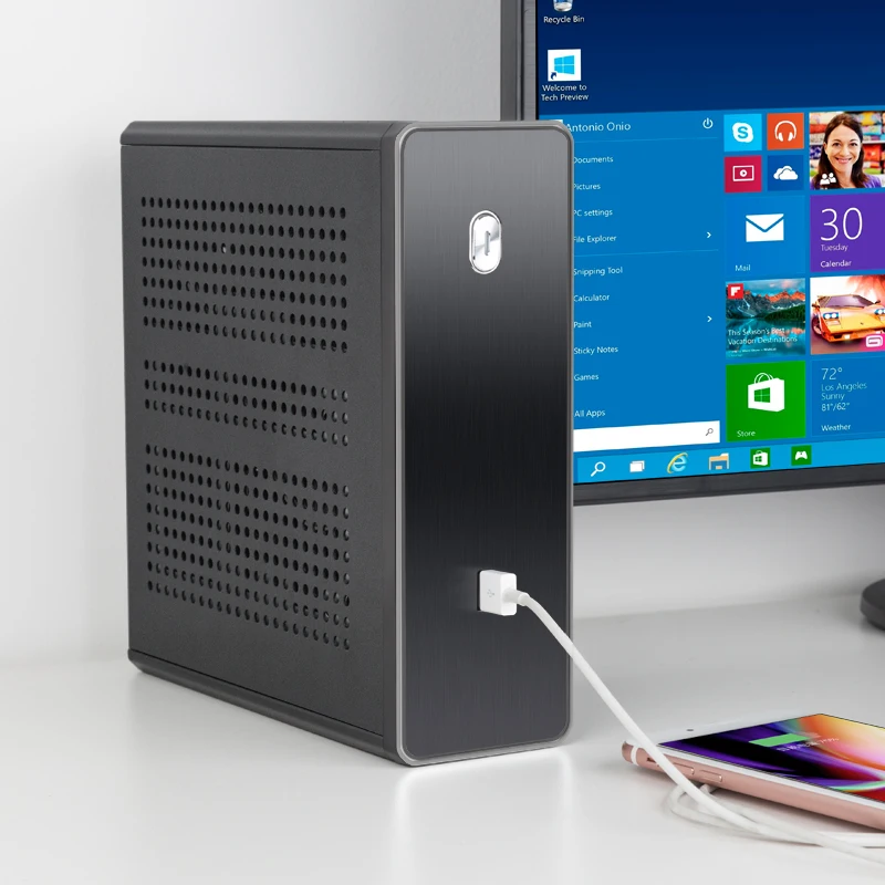Настольный htpc чехол REALAN mini itx для компьютера без блока питания SGCC 0 8 мм черный