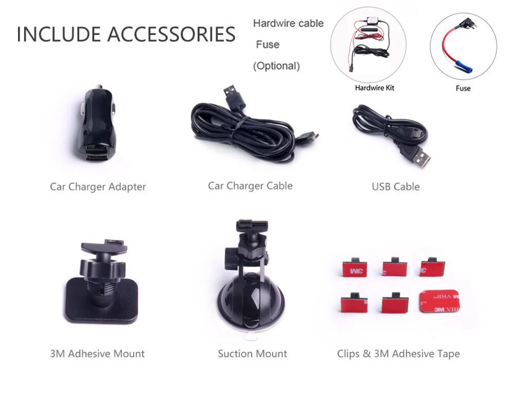 Add hardwire fuse VIOFO WR1 WiFi конденсатор IMX323 сенсор HD 1080P 30fps Novatek 96655 Автомобильный видеорегистратор регистратор детектор движения - Название цвета: Add hardwire fuse