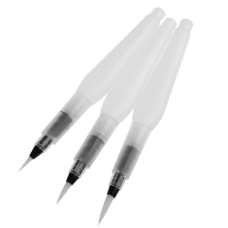 1/3 Pcs/lot Refillable Water Color Round Soft Pen Learn Draw Set Size Middle ART Long Brush Flat Nib Watercolor |