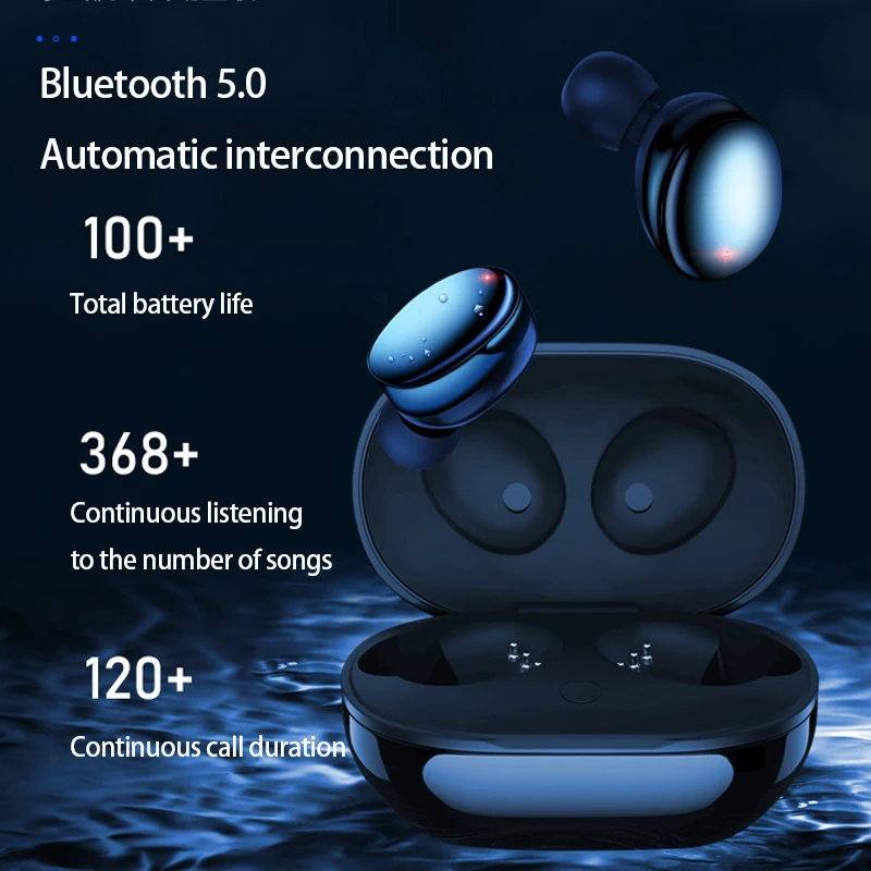 Новые Bluetooth наушники 5,0 настоящие беспроводные Bluetooth наушники стерео Спортивные наушники Bluetooth гарнитура с двойным микрофоном