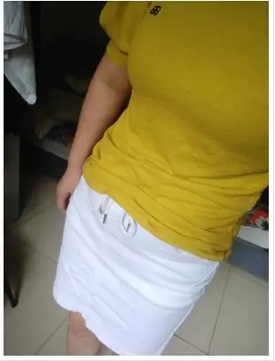 Summer White Jeans Skirts Womens Elastic Waist Back Split Pencil Skirts Cotton Natural Waist Above Knee Denim Skirts 9323