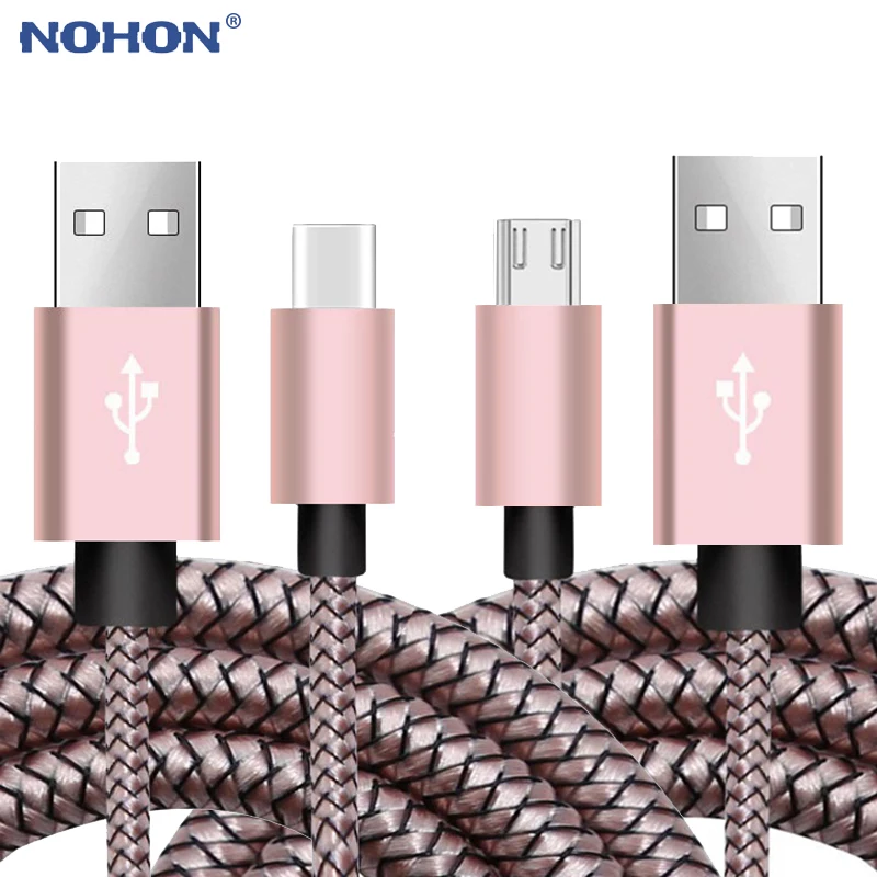 1 м Micro USB Type C зарядный кабель для Samsung Xiaomi Huawei OnePlus LG Android Phone Быстрая зарядка