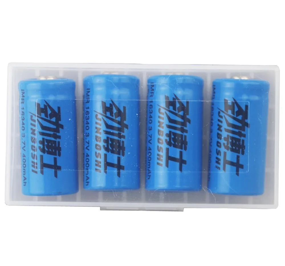 JINBOSHI горячая Распродажа 12 шт CR123A 3 7 v 400mAh CR123 16340 аккумуляторная батарея + 1 упаковка
