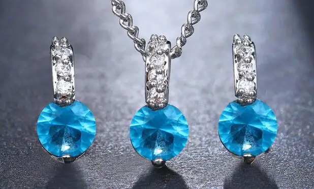 light blue Emmaya блестящие вечерние серьги с кубическим цирконием, 13 цветов, свадебные ювелирные наборы, вечерние аксессуары для платья - Окраска металла: light blue