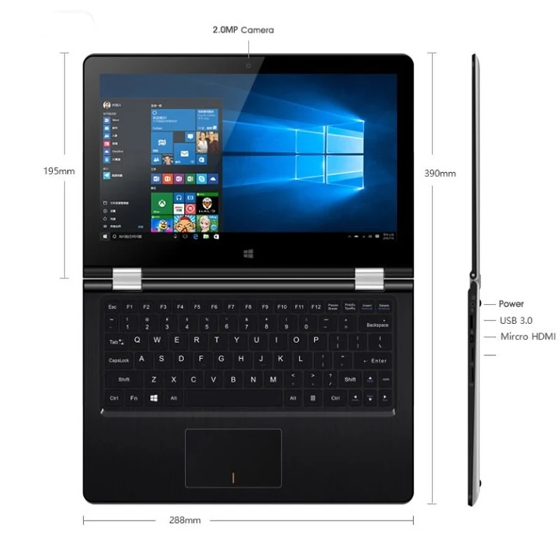 Оригинальный 11.6 Дюймов Onda Obook 11 ОС Windows 10 Планшетный Ноутбук PC 4 ГБ RAM 64 ROM IntelAtom X5 Quad