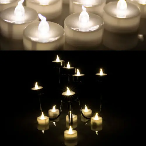 50x Flickering Flameless LED Tealight Flicker Tea electronic Candle Light Xmas Party Wedding Candles Safety Home Decoration | Дом и сад