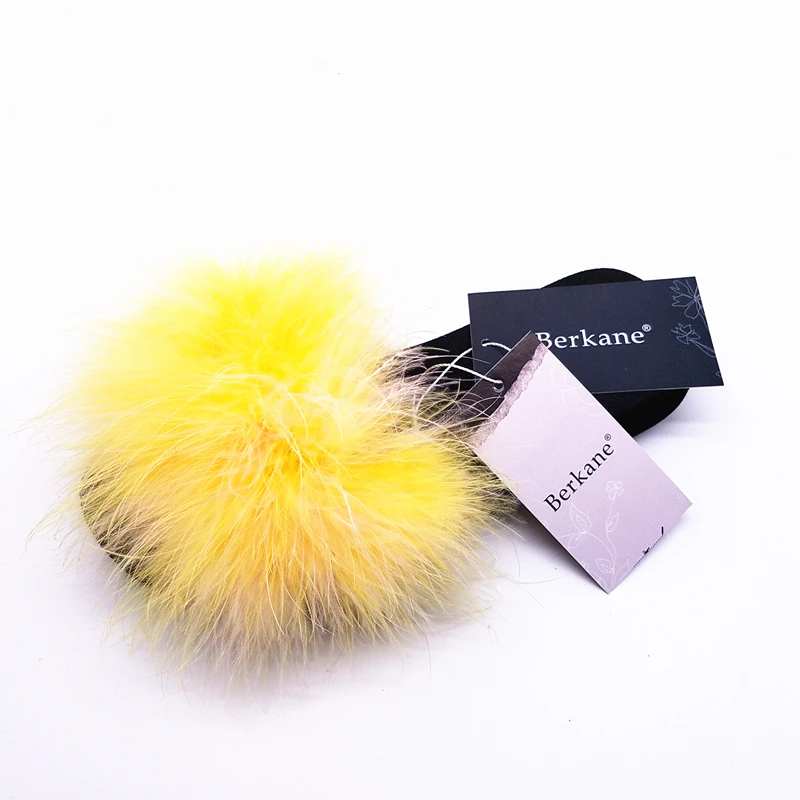 Меховые шлепанцы женские Страусиные домашние тапочки с перьями милые сандалии