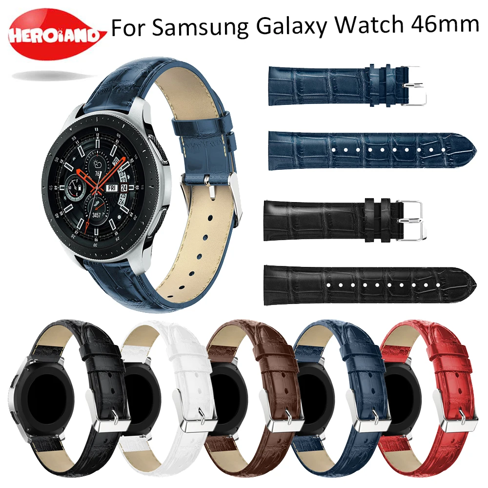 

Ремешок из натуральной крокодиловой кожи для смарт-часов Samsung Galaxy Watch 46 мм