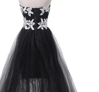 Черный длинное вечернее платье для официальных мероприятий 2021 Высокий Низкий