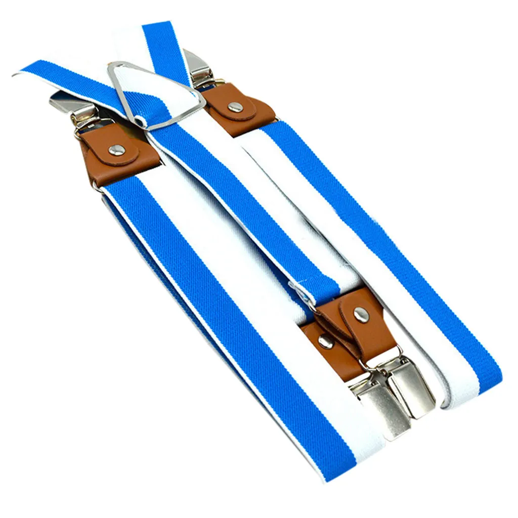 Light blue Мужская рубашка остается крест подтяжки женщин унисекс держатели рубашки рядом Регулируемый рубашка-оставаться в полоску разноцветные подтяжки дропшиппинг c - Цвет: Light blue