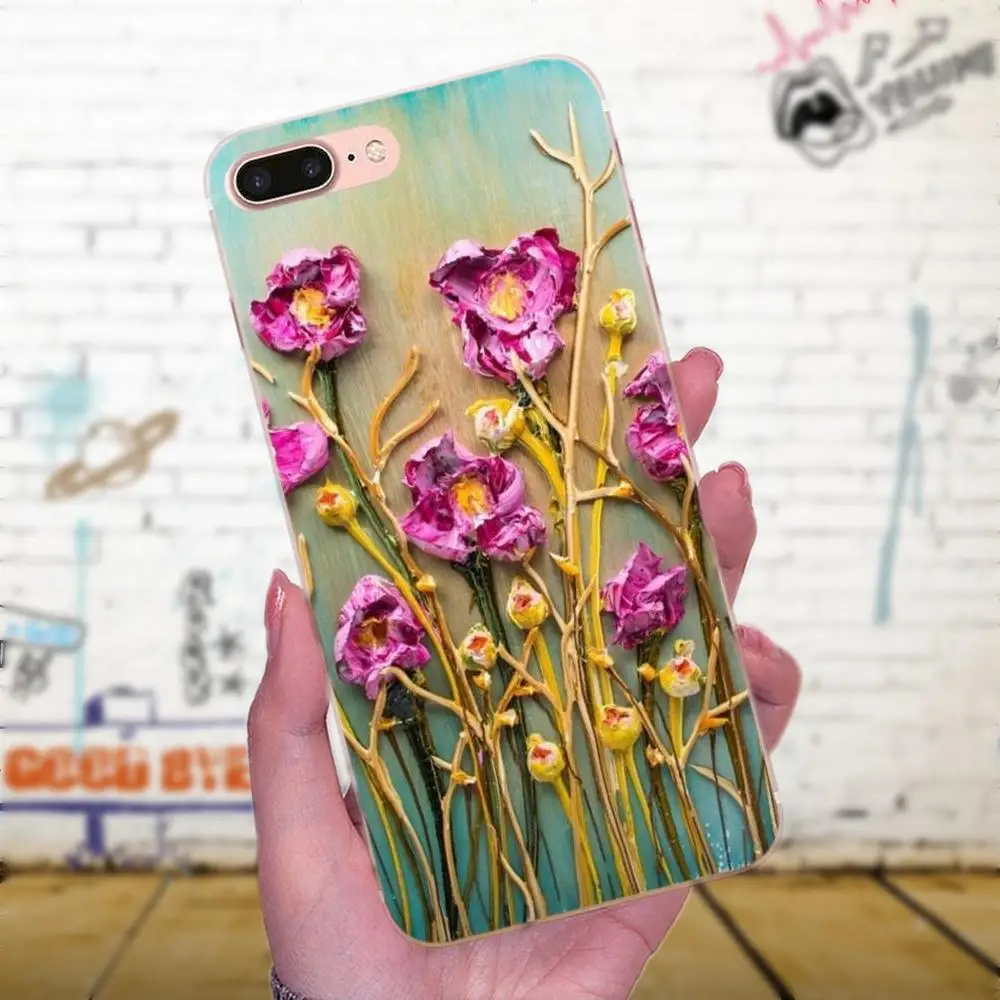 Уникальный для Apple iPhone X XS Max XR 4 4S 5 5C 5S SE 6 6S 7 8 Plus картина маслом цветок подсолнух |