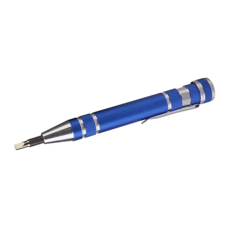 Multifunction 8 In 1 Kinds Portable Aluminum Precision Pen Screw Driver Set Kit Screwdriver Set Repair Tools Kit for Cell Phone