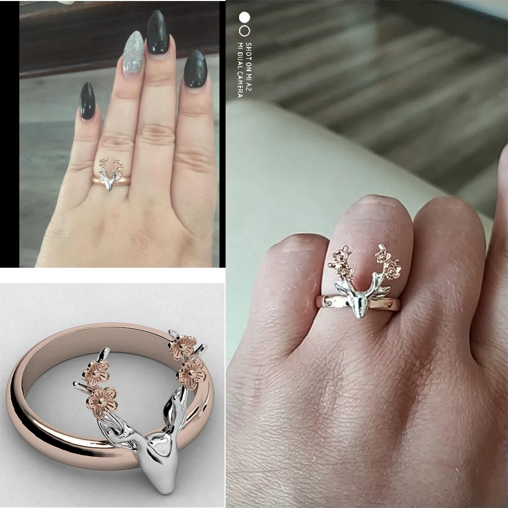 EVBEA серебряные новый дизайн панк роза Золотой олень украшение в виде животного